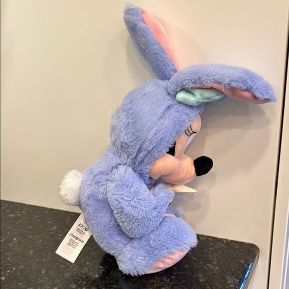 Minnie Mouse Holding Bunny 18” BluePurple 2019 DisneyStore Plush Stuff AnimalToy - Picture 7 of 12